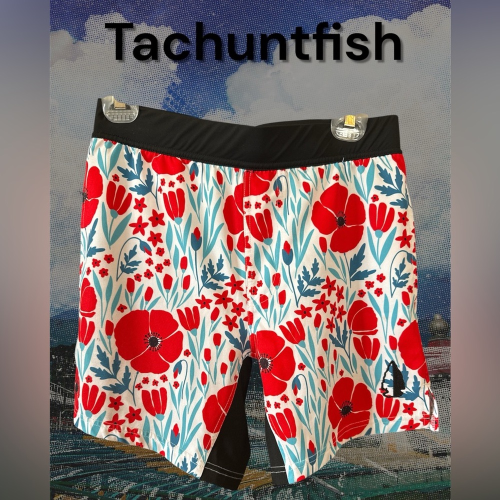 Tachuntfish Athletic Shorts - Poppy $15